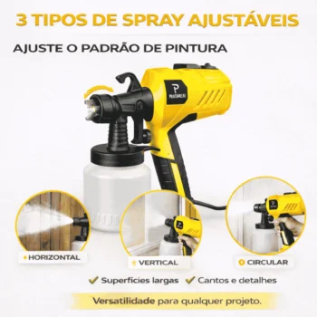 Pistola Elétrica Para Pintura Pulverizador de Tinta com Bico de Metal e Compressor 450w