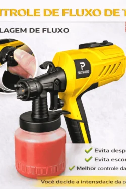 Pistola Elétrica Para Pintura Pulverizador de Tinta com Bico de Metal e Compressor 450w - Imagem 5