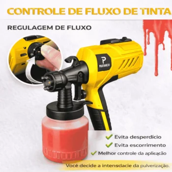 Pistola Elétrica Para Pintura Pulverizador de Tinta com Bico de Metal e Compressor 450w