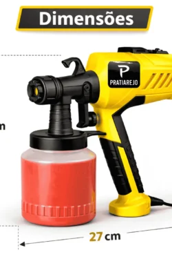 Pistola Elétrica Para Pintura Pulverizador de Tinta com Bico de Metal e Compressor 450w - Imagem 2